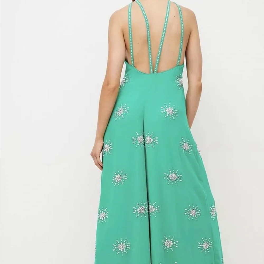 Karen Millen Crystal Embellished Wide Leg Jumpsuit